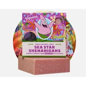 NEW Dr. Squatch Spongebob Sea Star Shenanigans Light Grit Natural Soap 5 oz